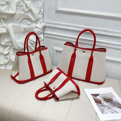 Bolso Tote de Lona y Piel de Vaca de Gran Capacidad para Mujer 2024