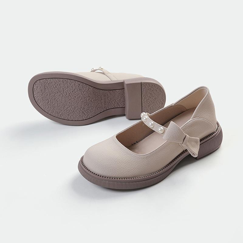 313233 Small size single shoes women's 2025 spring new bow sweet French Mary Jane inner height increase women's shoes 34