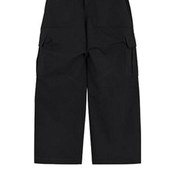 WE11DONE FW23 Pleated Loose Trousers Casual Work Pants Unisex Pants Black WD-DP3-23-301-M-BK
