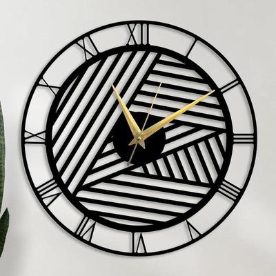 Metal Wall Clock for Living Room & Home Decor/Large Size Clock & Wall Ornament/Metal Outdoor Wall Clock for Bedroom, Office -Black