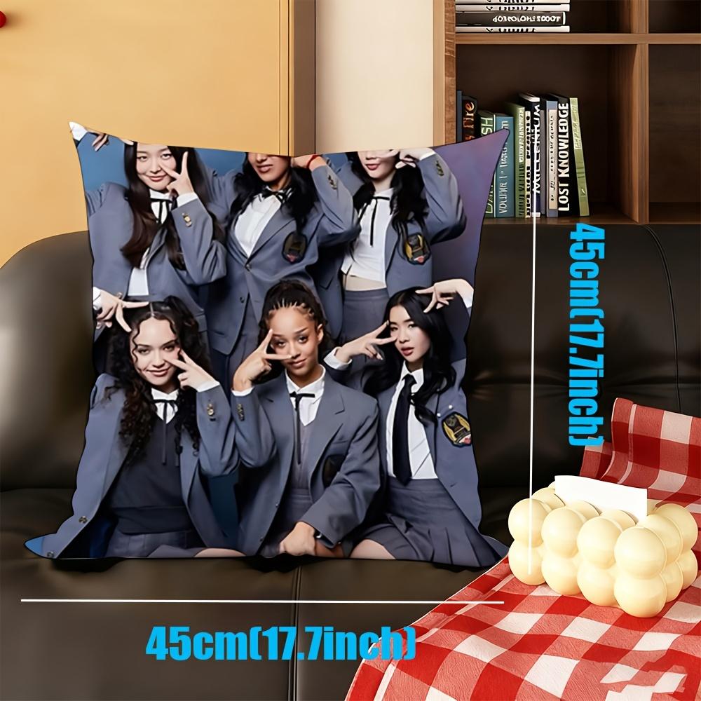 1Pc Girl Group Fan Pillowcase, Polyester 2D Double-Sided Print, Soft Decorative Cushion Cover, Ideal Birthday & Holiday Gift For