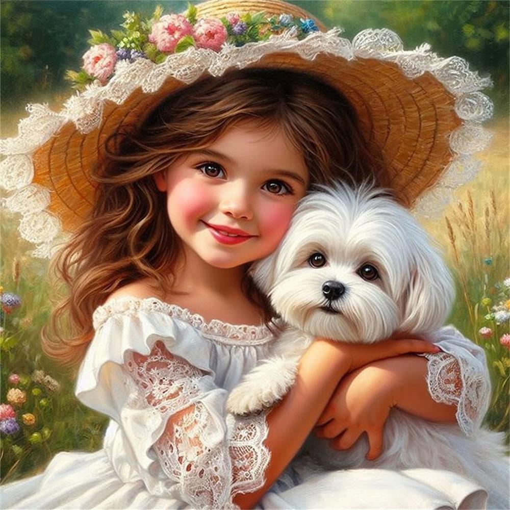 Diamond Art Painting Kits Girl Horse Portrait Cross Stitch Needlework Diamond Embroidery Kits Figure Wall Decor