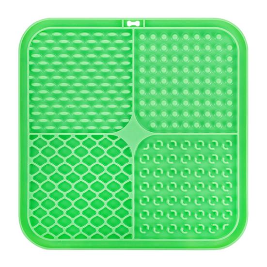 Square Silicone Dog Lick Mat with Suction Cup Anxiety Relief Pet Food Mat Anti-tip Slow Eating Bowl Peanut Butter Licking Mat Enrichment Toy