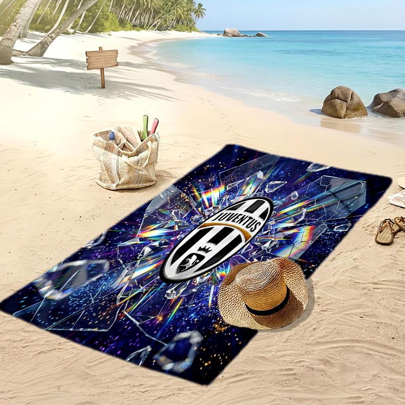 Juventus FC Printed Beach Towel Quick Dry Soft TowelPortable Large Rectangular Beach Blanket for Travel Swimming Pool