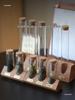 Tea & Coffee Solid Wood Display Rack with Glass Test Tube Containers