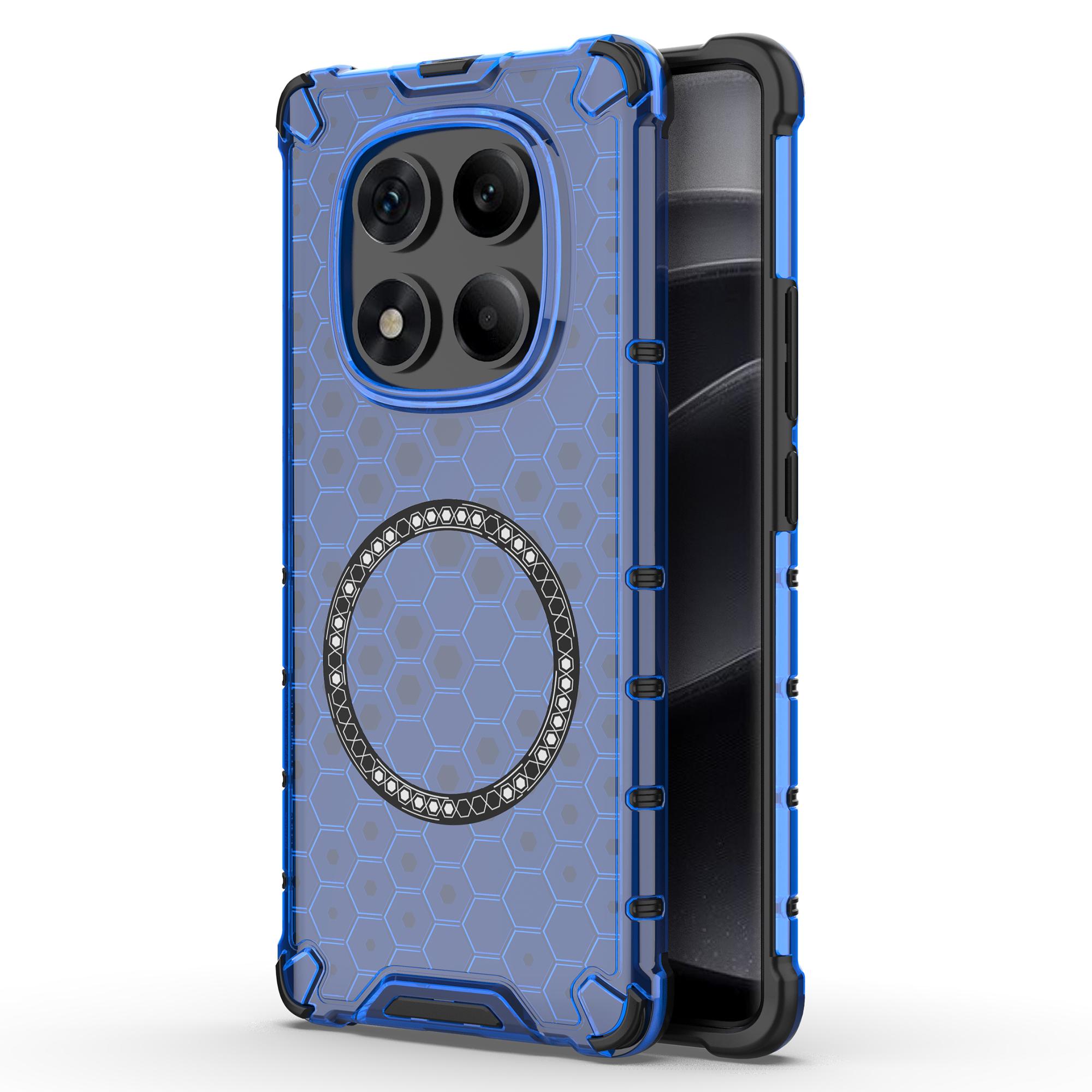 

For Xiaomi Redmi Note 14 Pro 4G Case Compatible with MagSafe Honeycomb Design TPU+PC Phone Cover Blue