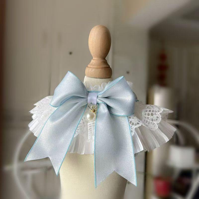 Pet Lace Bow Collar Muppet Decorative Scarf Dog Saliva Towel Accessories