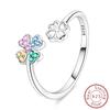 Kupferfarbene bunte Klee-Öffnungsringe für Damen Original Einfaches Design Foreve Ring Verlobung Hochzeit Luxusschmuck