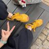 Cowhide version of grape mother, the same leather casual sports shoes, tilted head, contrasting colors, splicing lace-up German training shoes, women'