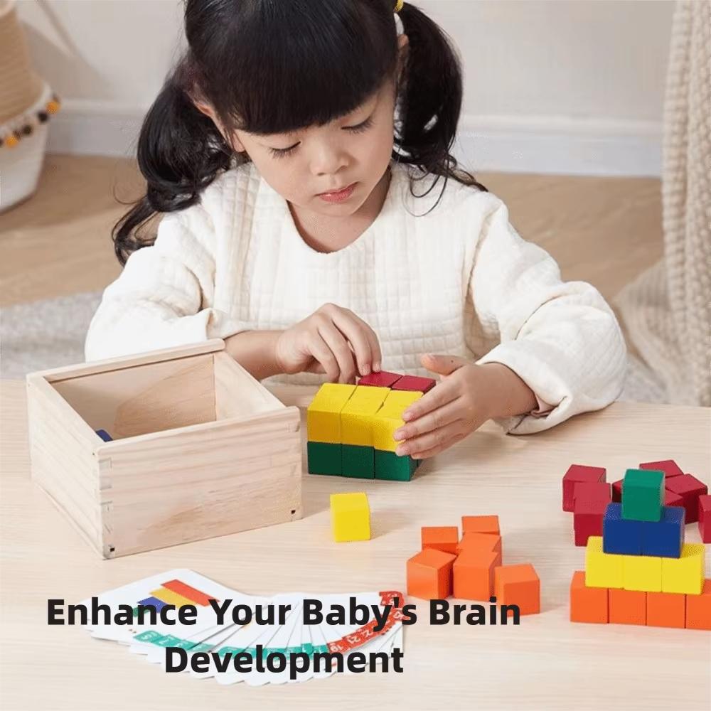 Wooden Material Cube Block Toy Portable Brain Development Toy Educational Toy  Educational Use