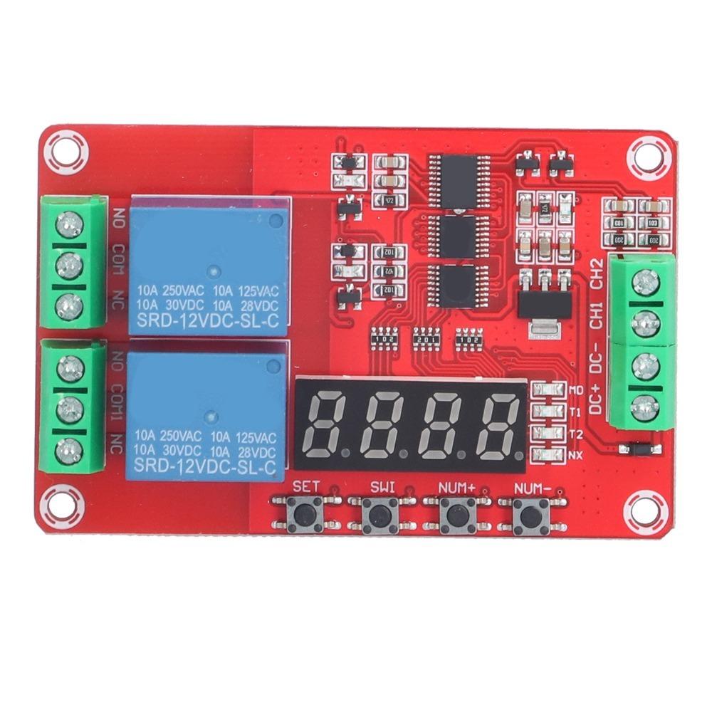 

FRM02 Time Delay Relay Multi Function 5V/12V/24V Time Delay Relay Module LED Display Self Lock Cycle 12V