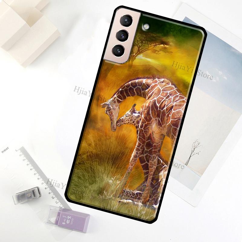 Cute Cartoon Giraffe Case For Samsung Galaxy S23 Ultra Note 20 10 S9 S10 Plus S20 S21 FE S22 Ultra Phone Cover
