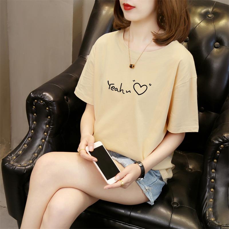 Summer Style Korean Letter Printing Short-sleeved T-shirt