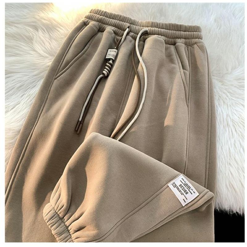 Moda sport catifea largi Casual pantaloni harem de damă iarnă fleece groase talie înaltă pantaloni lați cu șnur de stradă pantaloni caldi de mărime mare 25506