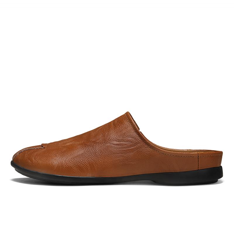 

Роскошные дизайнерские полуботинки для мужчин кожаные лоферы-шлепанцы без задника мужские полузакрытые повседневные туфли дышащие летние слипоны 38