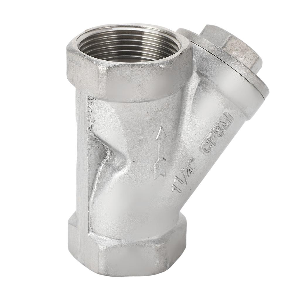 Y Type Strainer 1‑1 4 Inch DN32 Thread 304 Stainless Steel Filter Valve Pipe Fitting for Water Oil Gas