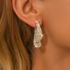 Fashionable and high-end water droplet inlaid diamond earrings for women, classic light luxury style, gorgeous accessories
