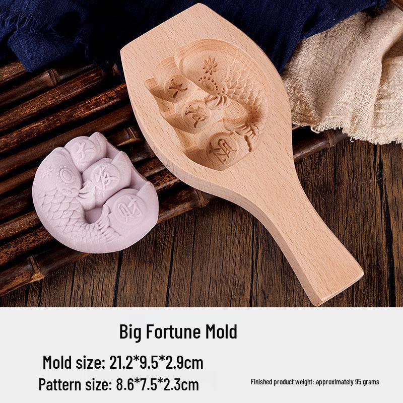 Wooden Mooncake & Pastry Mold - Solid Wood Baking Tool for Biscuits, Qingtuan, Mung Bean Cake, and Pasta.