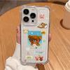 Lovely R-Rilakkuma Four Corner Anti Fall Airbag Case for iPhone 17 Air 16 15 14 Plus 13 12 11 Pro Max XS Max X XS Silicone Cover