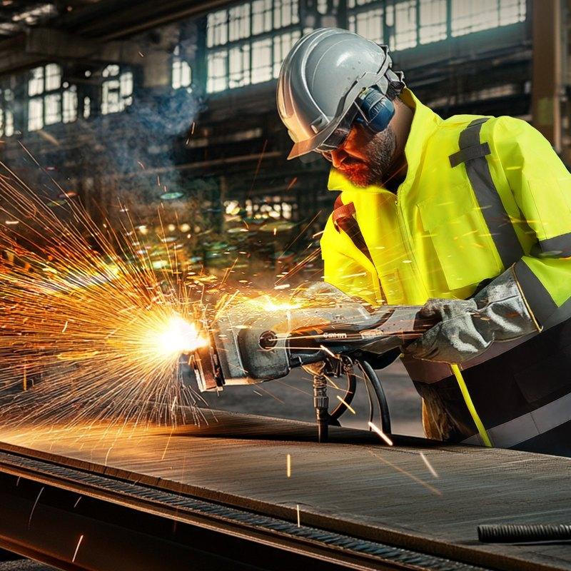 

High Visibility Reflective Safety Jacket Waterproof Hoodie Yellow With Black L