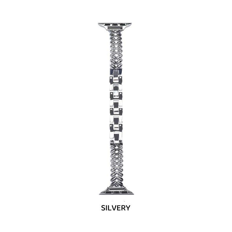 

Jewelry Chain Bracelet for Apple Watch Bands 49 46 45 44 42 38mm Women Dressy Metal Bangle Strap Correa for iWatch S11 10 9 7 SE 38 40 41mm серебряный