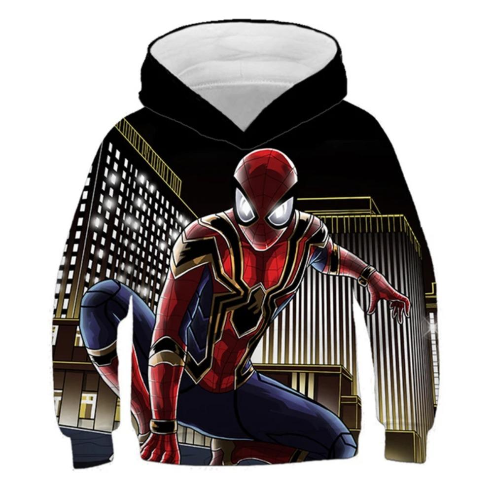 Boys Spring Marvel Hoodie Avengers Spider-Man 3D Print Baby Boy Clothes Breathable Kids Sportswear Hooded