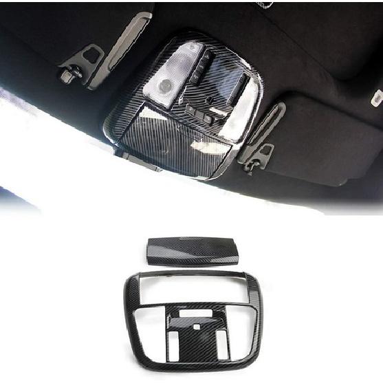 Carbon Fiber Roof Reading Light Lamp Cover Trim Kit For Dodge Charger 2014-