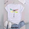European and American Spot Printed Crew Neck T-shirt Spring and Summer Casual Short-sleeved Crew Neck Top Short-sleeved Women's T-shirt