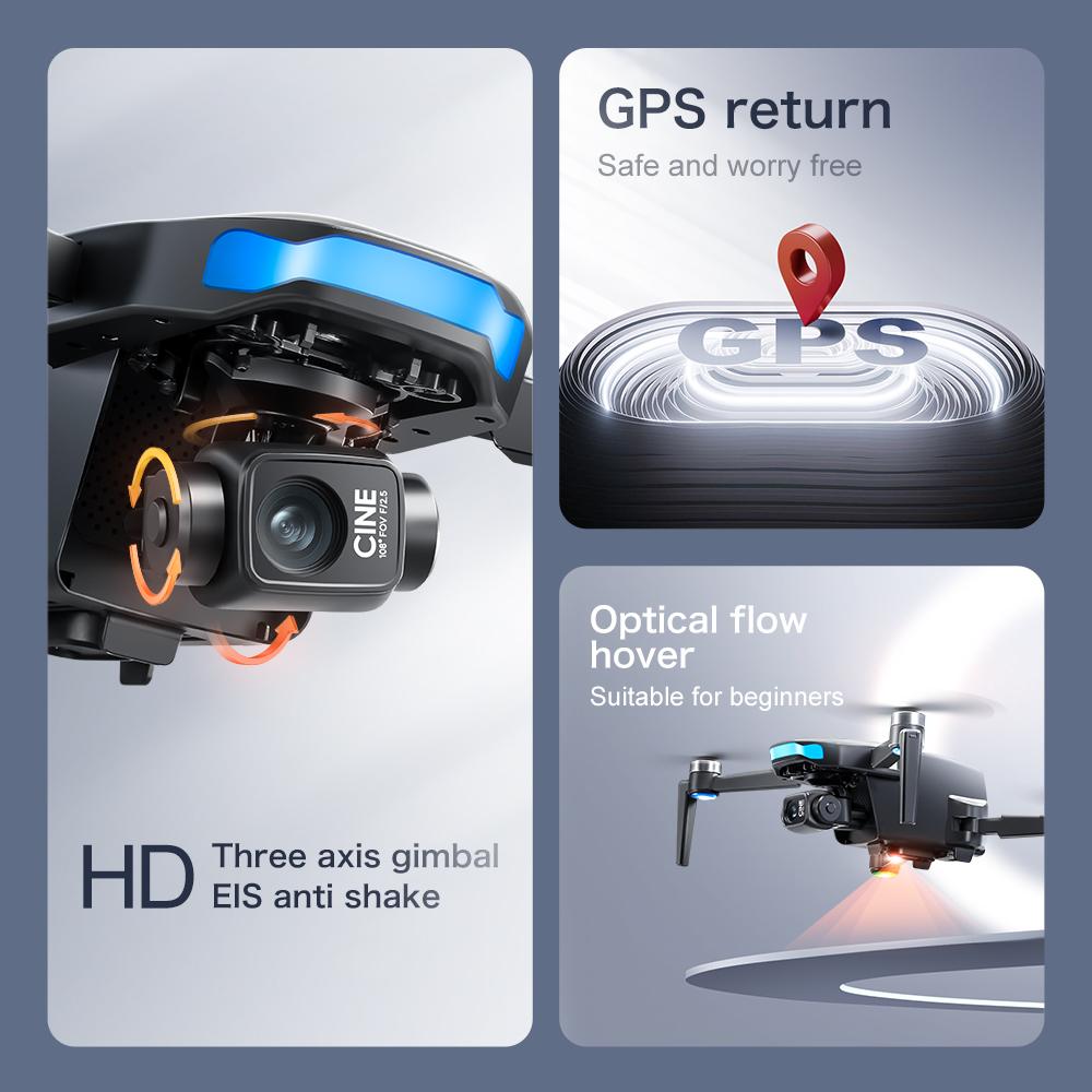 S-X1 GPS New Drone Professional 8K Cameras 3-axis Gimbal Aerial FPV Brushless 5G Relay Image Transmission Large Screen RC Drones
