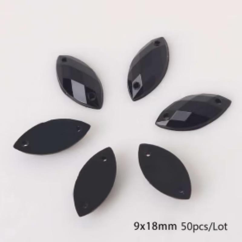 Handmade Beads Two Holes Flat Bottom Acrylic Drill Diy Costume Jewelry Accessories Horse Eye Shape Grid Surface Hand Sewing Drill Claw Drill Material