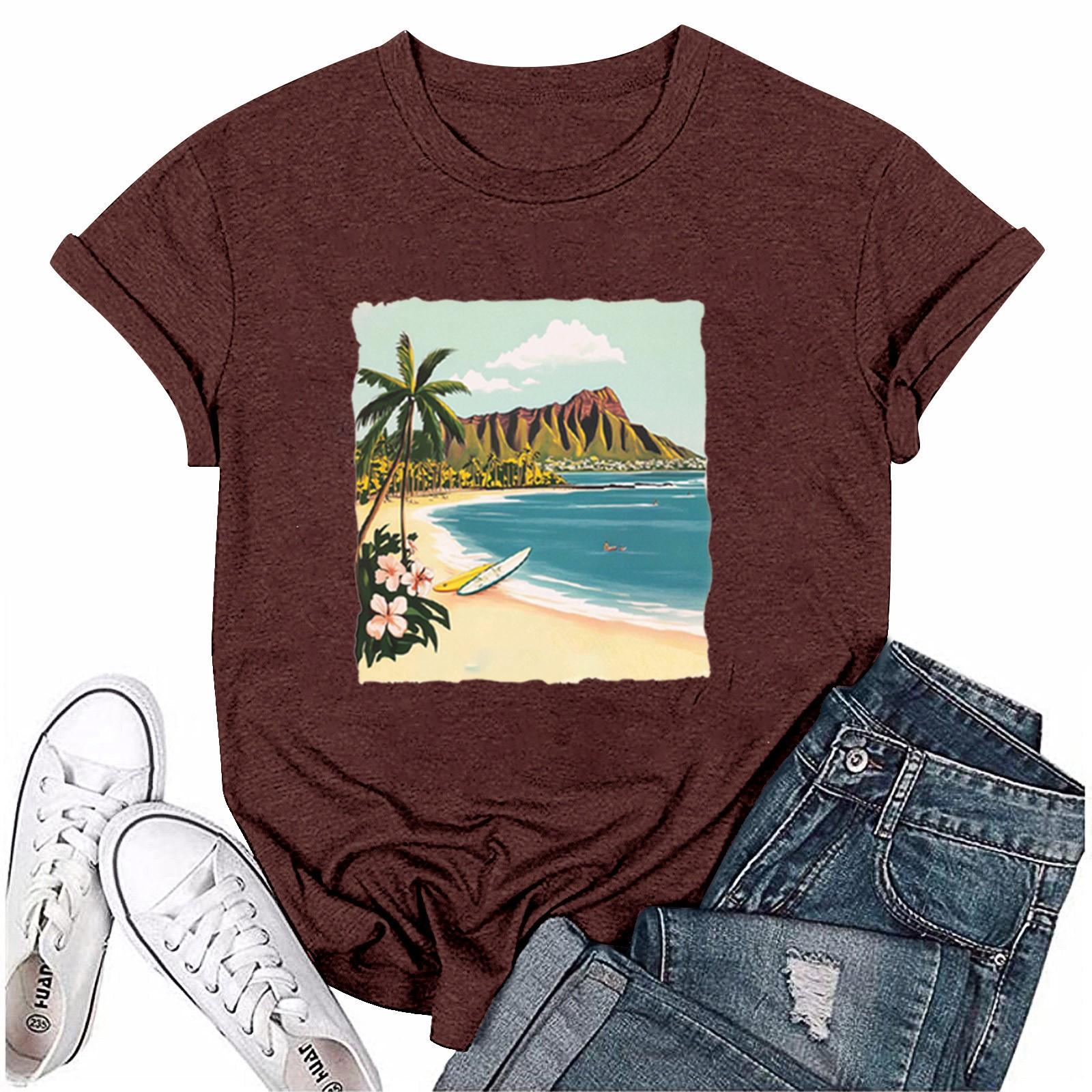 

Женская мода с принтом, круглым вырезом, коротким рукавом, футболка, пуловер, топ L