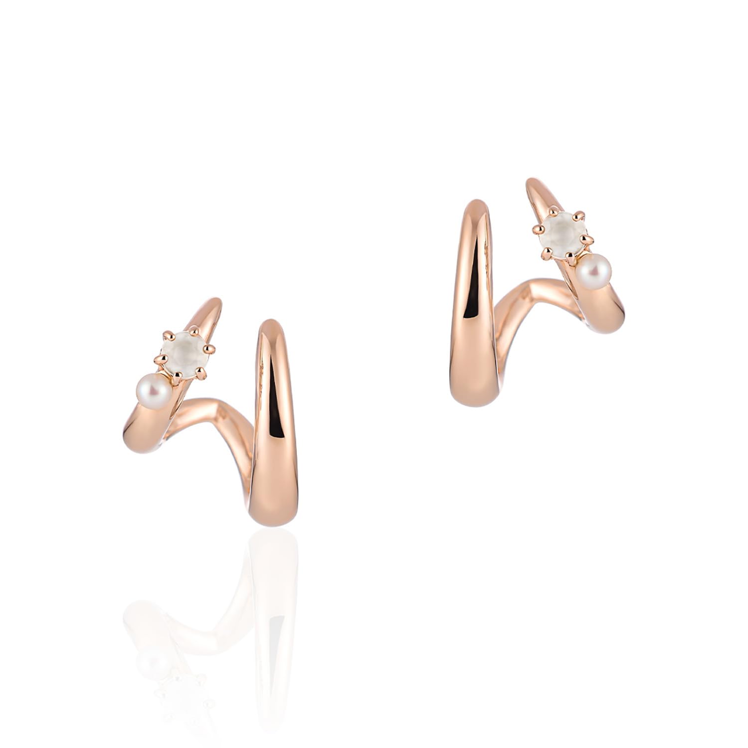 

Июньский камень рождения Серебряные серьги Подарок на день рождения для женщин с футляром для украшений 4℃ (Море Йондо) (112524151902)