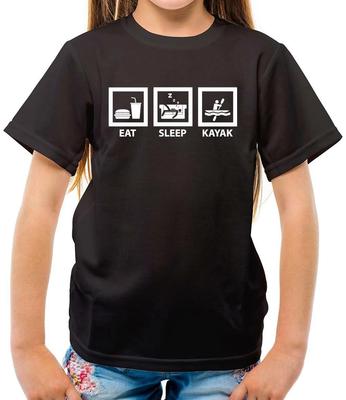 Eat Sleep Kayak - Kids T-Shirt - Kayaking - Rowing - Kayaker - Kayaking Boat
