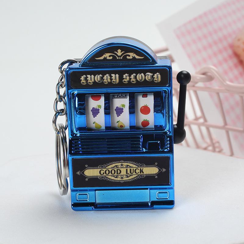 Mini Slot Machine Keychain Pendant - Fruit Spin Game with Lucky Draw Feature