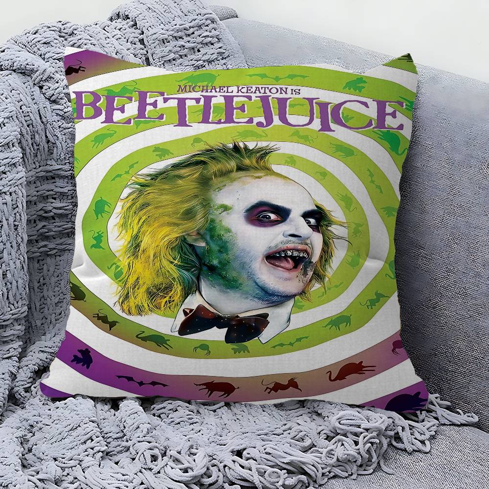 Classic Movie B-Beetlejuice Decorative Room Aesthetics Pillow Case Home Decor Bedroom Sofa Bed Couch Pillow Cover 45x45