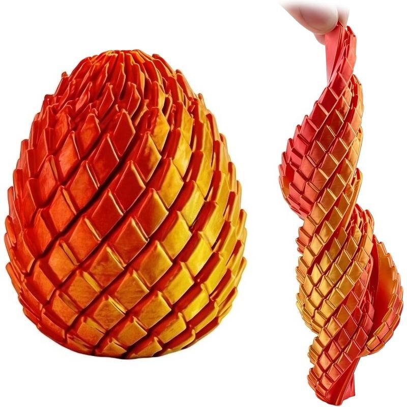 Twisty Fidget Egg, 3D Printed Slippery Egg Fidget, Easter Dragon Eggs, Easter Basket Stuffers Essentials,Stress Relief Desk Fidget Toy for Adults