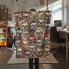 1 Stück Retro Tier Kunst Druck Flanelldecke, Hohe Qualität für Alle Jahreszeiten, Heimdekoration, Wärme und Komfort, Perfekt für Weihnachtsgeschenke