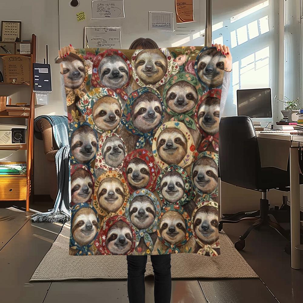 1 Stück Retro Tier Kunst Druck Flanelldecke, Hohe Qualität für Alle Jahreszeiten, Heimdekoration, Wärme und Komfort, Perfekt für Weihnachtsgeschenke