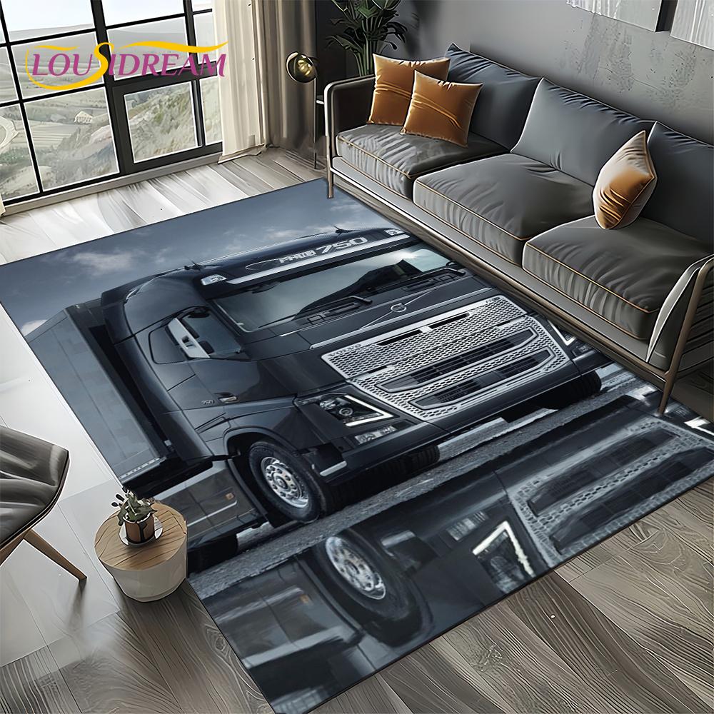 3D Print Volvo Truck Lorry Motorcycle Carpet Rug for Living Room Bedroom Home Sofa Decoration,kids Area Rug Non-slip Floor Mat