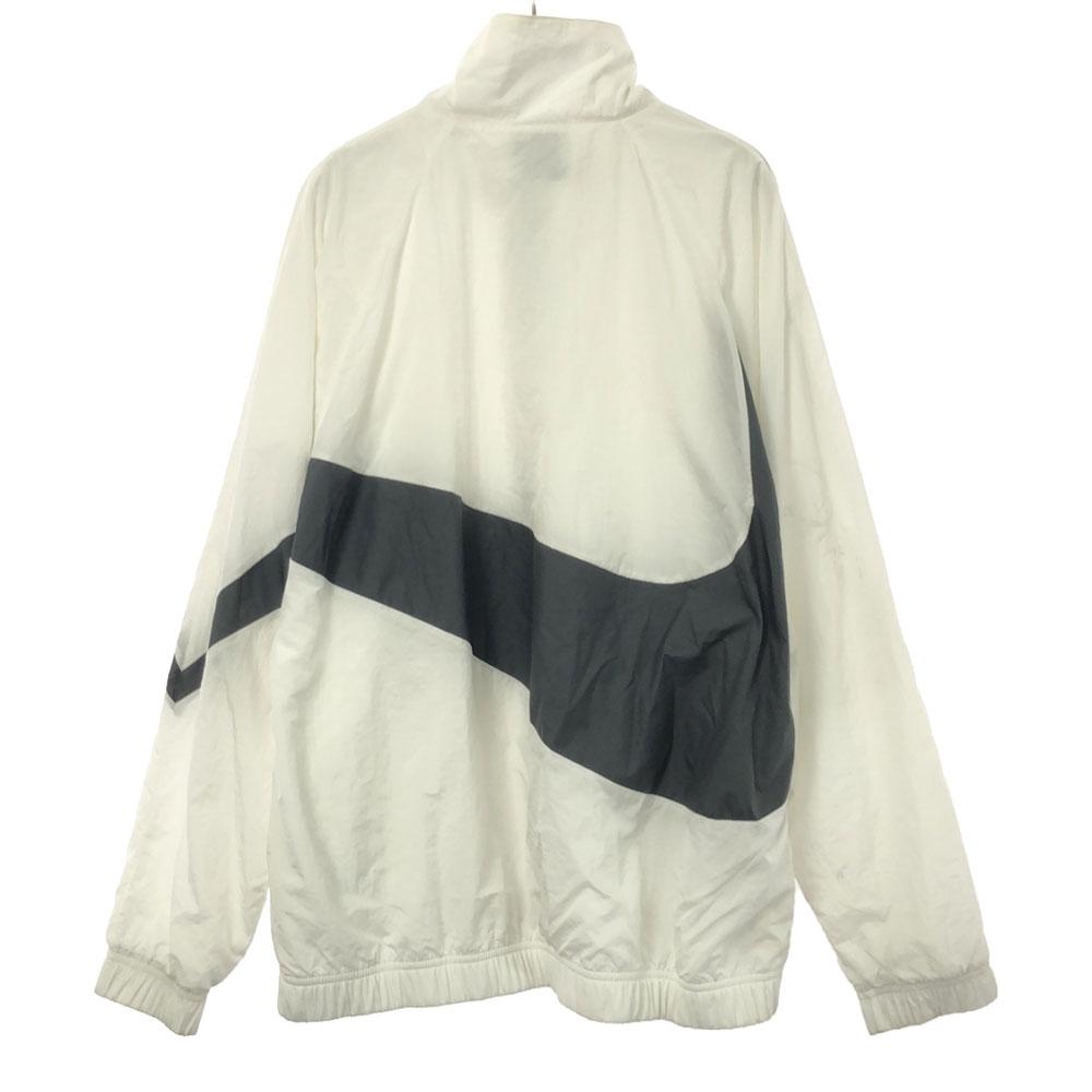 

NIKE Swoosh Nylon jacket L White x black Mesh lining Men s Used