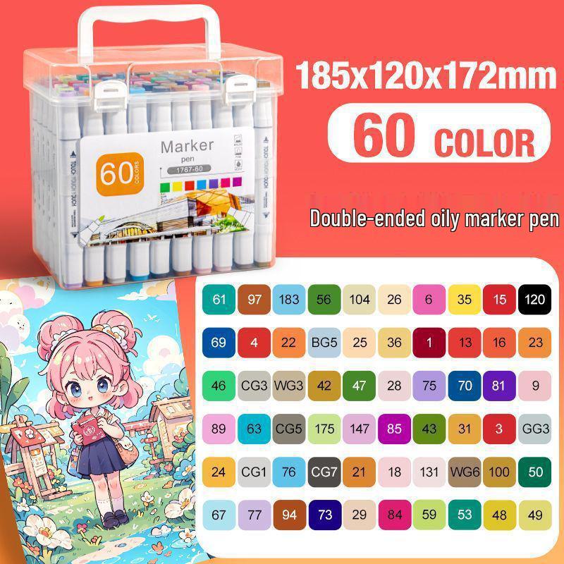 Double-Ended Marker Pen Set: Alcohol-Based Watercolor Pens for Children's Art and Graffiti