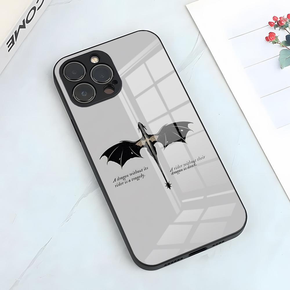 Fourth Wing Dragon Phone Case For IPhone 17 Pro Max 15 Pro 16 14 Plus 12 13 Mini 11 Pro Shockproof Glass Cover