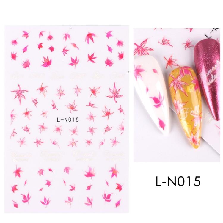 Elegant Ginkgo and Maple Leaf Nail Art Stickers 6 Sheets Easy Apply Nail Decals Women's Nail Decoration for Autumn Nail