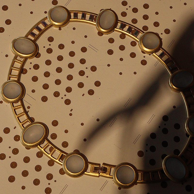 

Rare Art Glazed Necklace Rare Moonstone Bracelet Vintage Antique Jewelry Replica