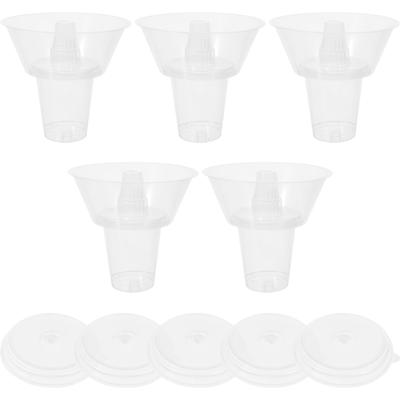 5 Sets Drink Cup Food Containers with Lids Thickened Beverage Creative Drinking Glass Small Snack Bowl Portable Drinks
