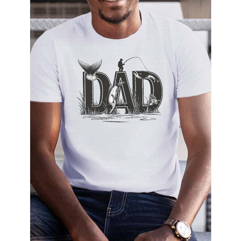 

Европейский размер Папа Рыбалка Графическая футболка - Повседневная футболка с коротким рукавом для мужчин, Дышащий хлопок, Можно стирать в машине - Идеальный летний подарок S белый