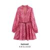 2025 Spring Women's European & American Floral Print Loose Short Dress
