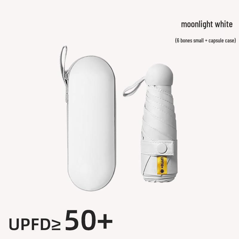 Kompakter UV-Schutz Faltbarer Regenschirm mit Schwarzer Fütterung