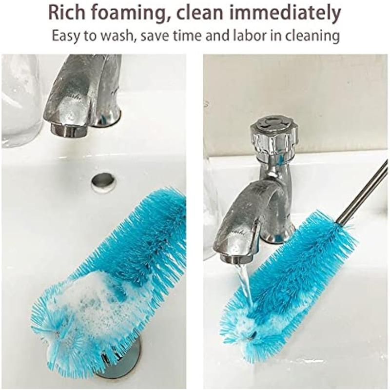 3Pcs/set  Bottle Brush Cleaning Set, Long Handle Bottle Cleaner for Washing Narrow Neck Beer Bottles Wine Decanter Narrow Cup Pipes Sinks Cup Cover