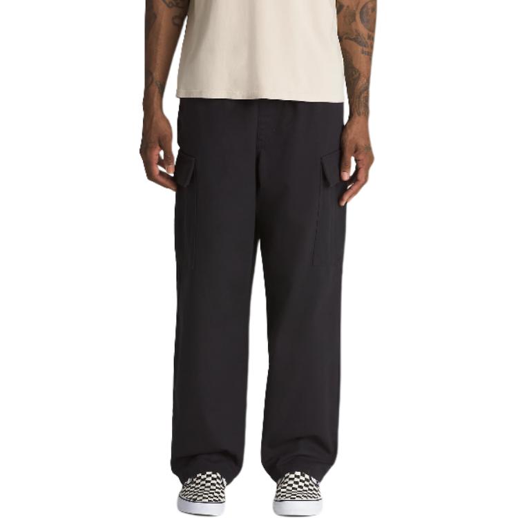 Vans Solid Color Loose Straight Leg Cargo Pants Unisex Pants Black VN0005Z1BLK